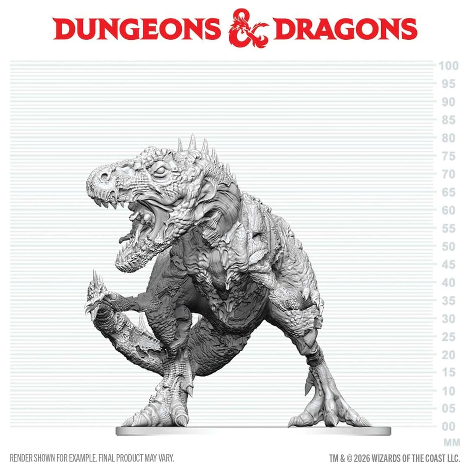 Dungeons & Dragons Nolzur's Marvelous Miniatures Unpainted Miniature Tyrannosaurus Zombie 20 cm termékfotó