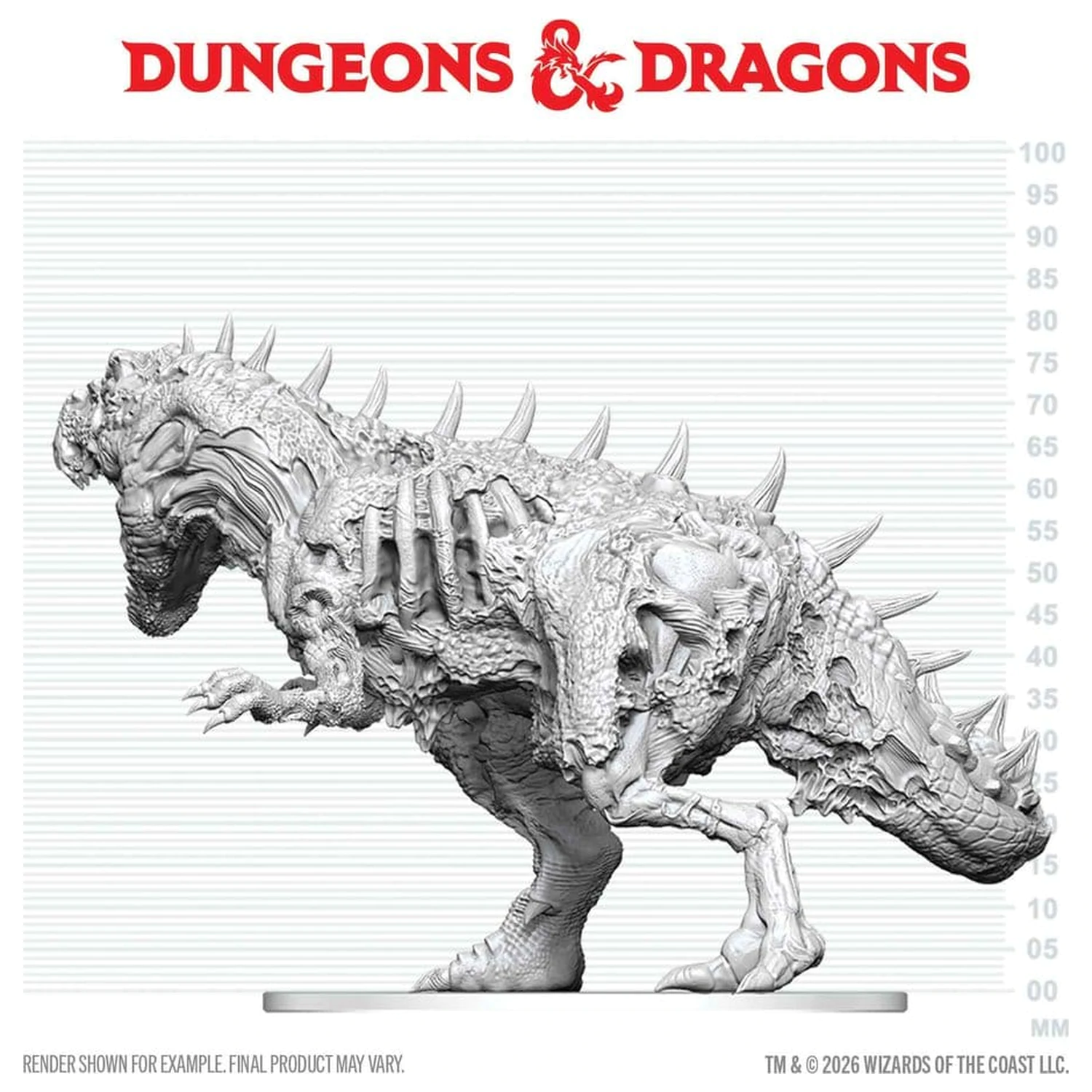 Dungeons & Dragons Nolzur's Marvelous Miniatures Unpainted Miniature Tyrannosaurus Zombie 20 cm termékfotó