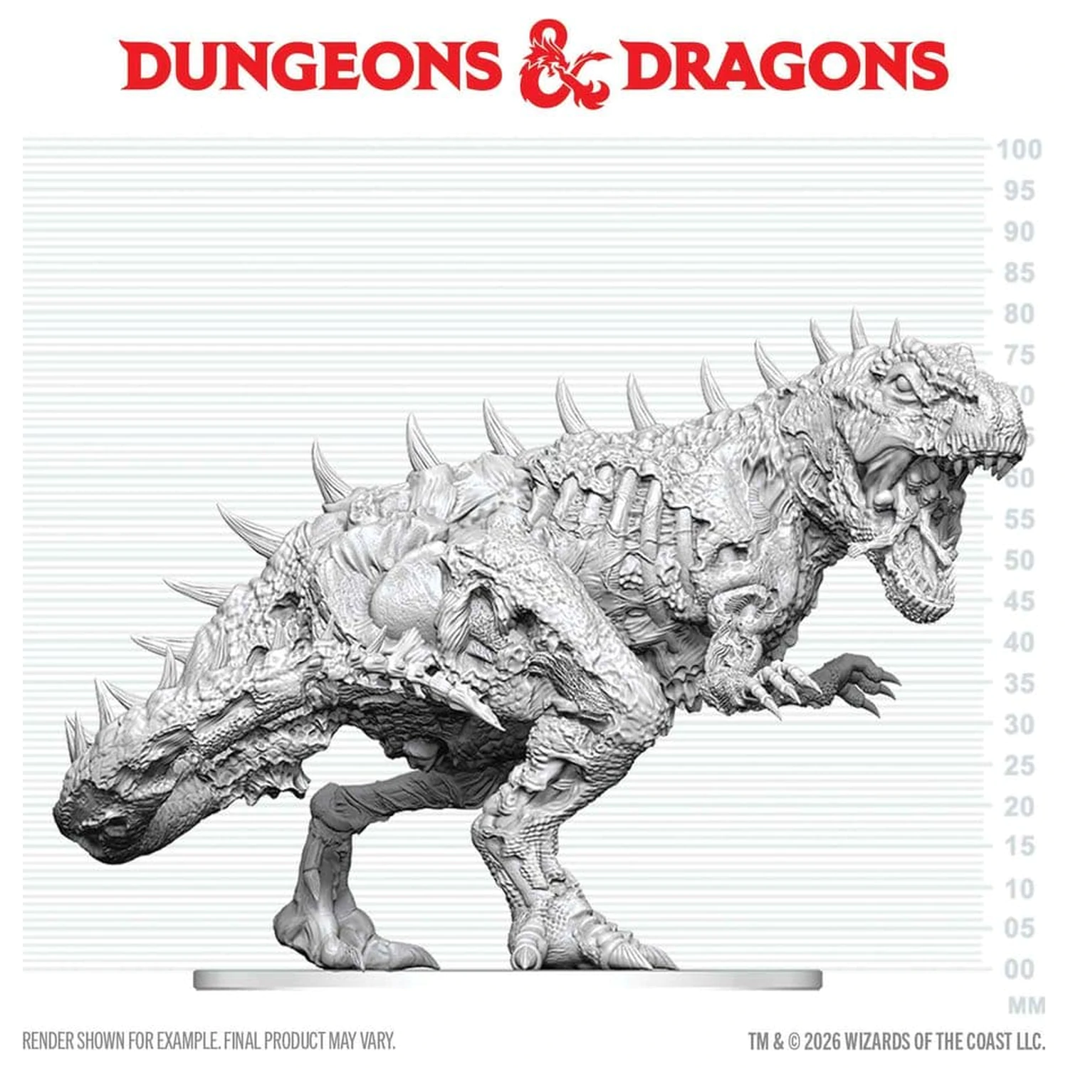 Dungeons & Dragons Nolzur's Marvelous Miniatures Unpainted Miniature Tyrannosaurus Zombie 20 cm termékfotó
