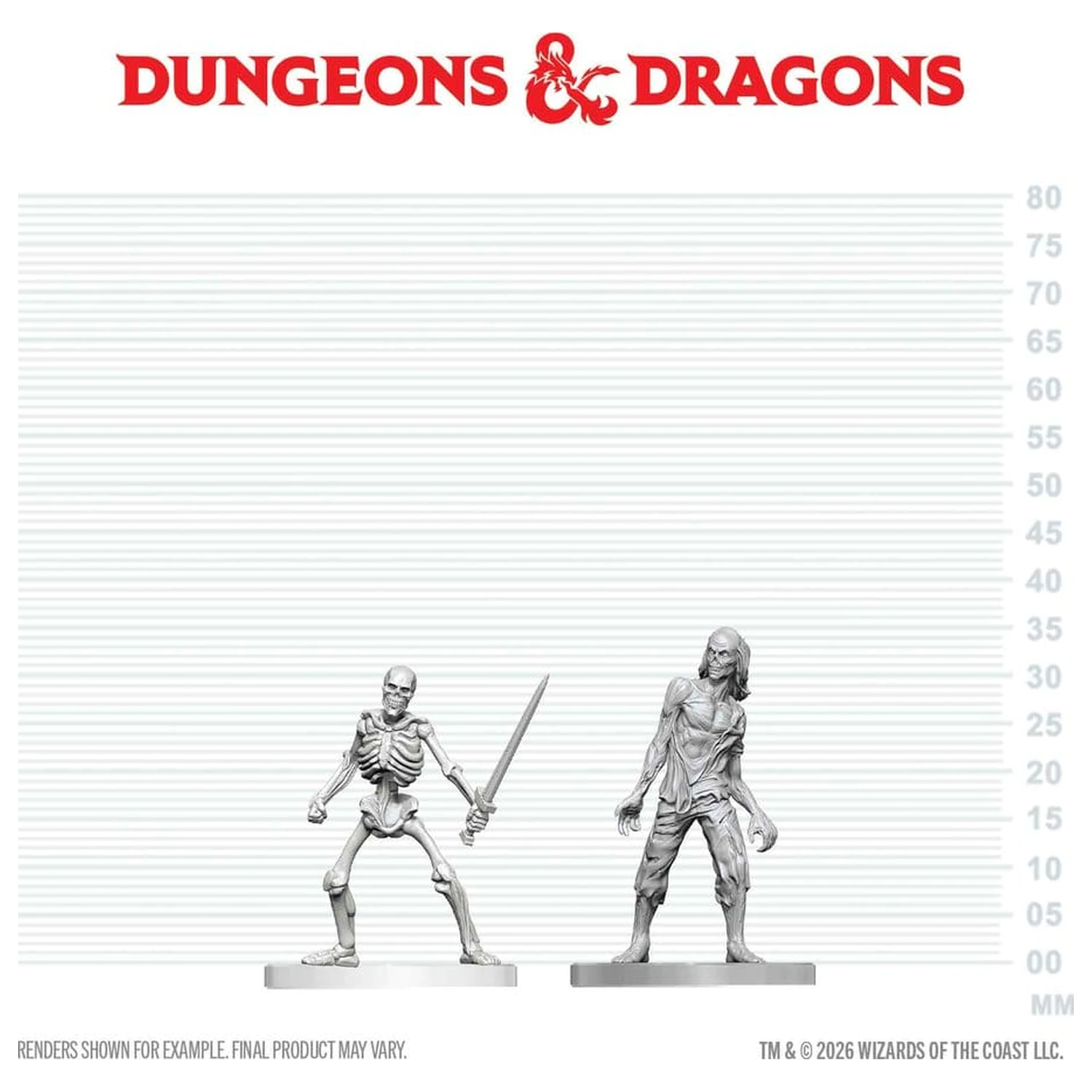 Dungeons & Dragons Nolzur's Marvelous Miniatures Unpainted Miniature Zombie & Skeleton 14 cm termékfotó
