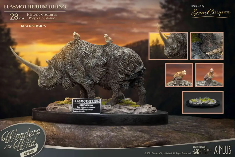 Elasmotherium Rhino (Black) szobor figura 28 cm termékfotó