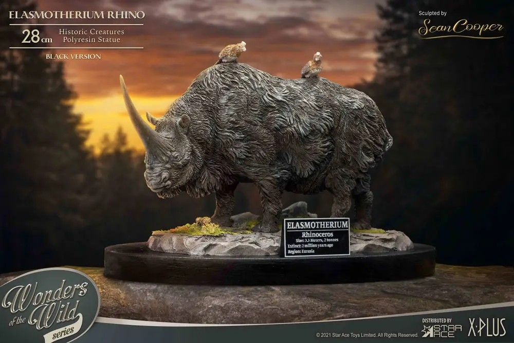 Elasmotherium Rhino (Black) szobor figura 28 cm termékfotó