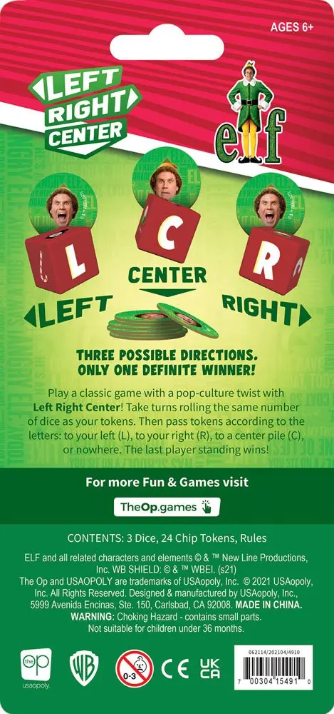 Elf Dice Game Left Right Center Angol nyelvű termékfotó
