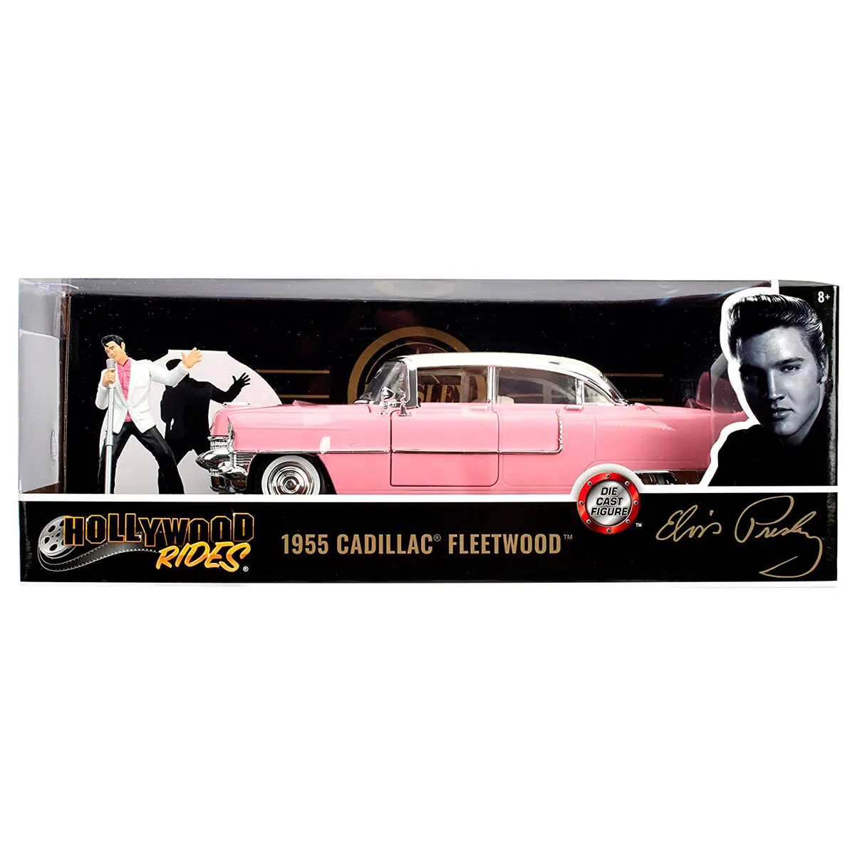 Elvis Presley Cadillac Fleetwood 1955 fém kocsi és figura csomag termékfotó