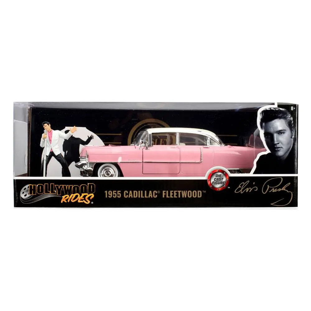 Elvis Presley Hollywood Rides Diecast Model 1/24 1955 Cadillac Fleetwood with figura termékfotó