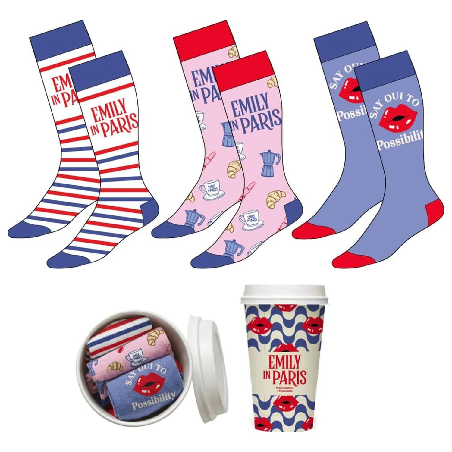 Emily in Paris 3 db-os felnőtt zokni csomag termékfotó