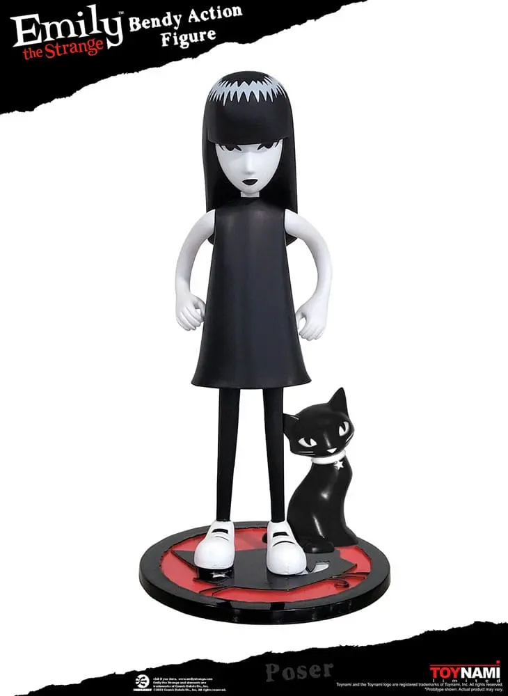 Emily the Strange Bendy Emily &amp; Mystery Kitty akciófigura 25 cm termékfotó