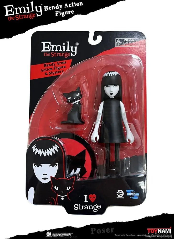 Emily the Strange Bendy Emily &amp; Mystery Kitty akciófigura 25 cm termékfotó