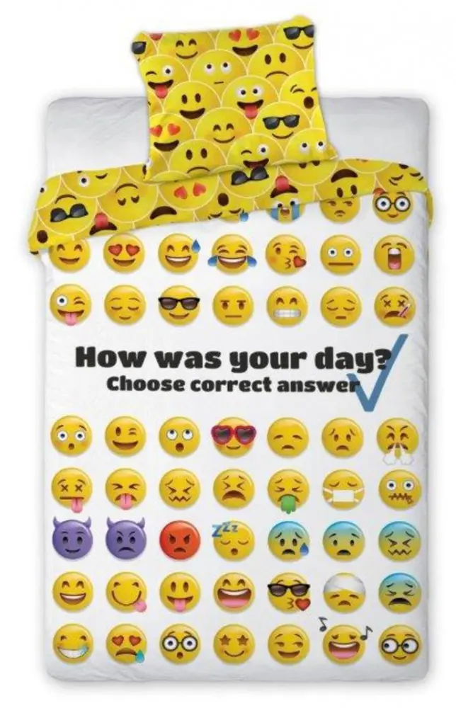 Emoji ágyneműhuzat 140×200cm, 70×90 cm termékfotó