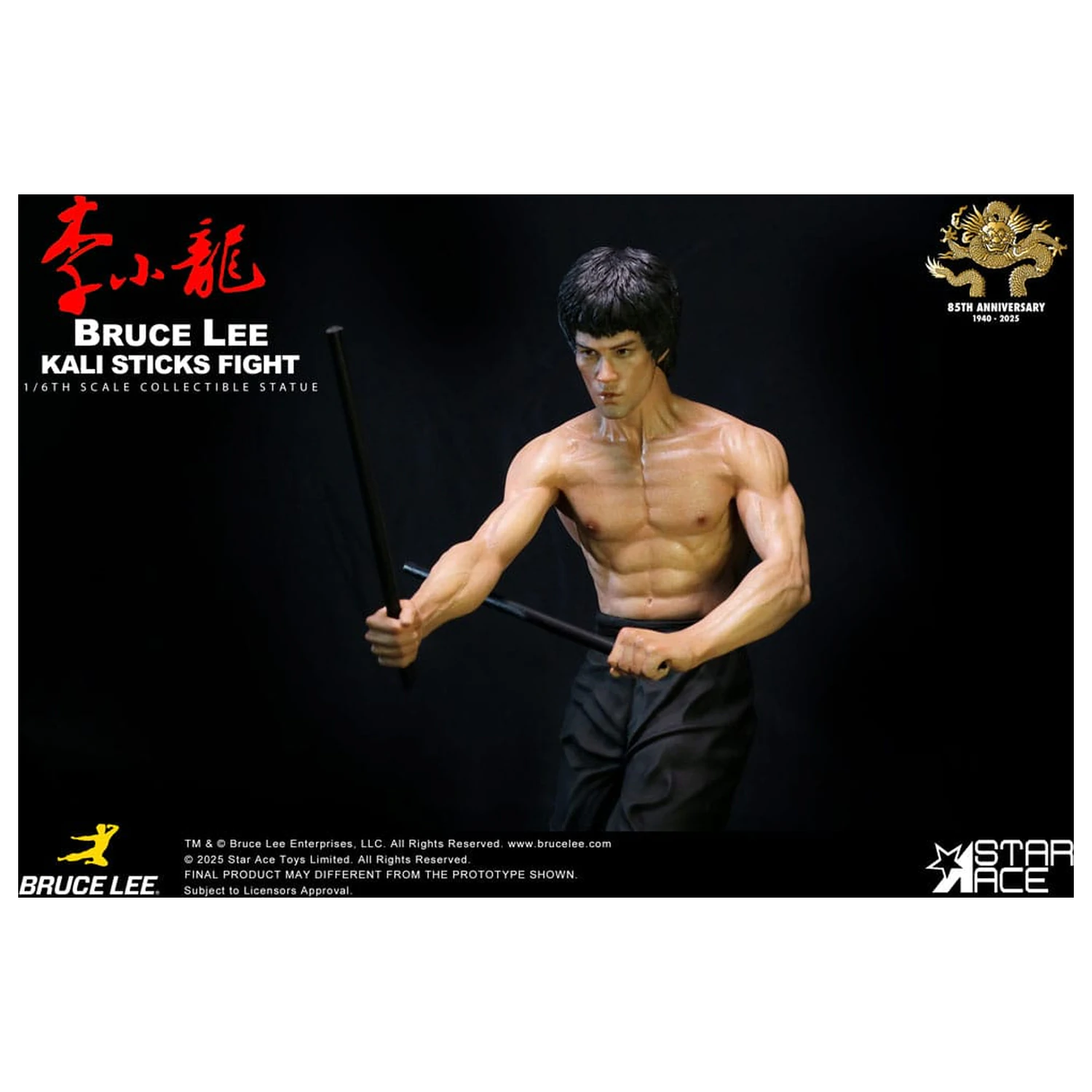 Enter the Dragon Movie 1/6 Bruce Lee Kali Sticks Fight Deluxe Basement Version szobor figura 30 cm termékfotó