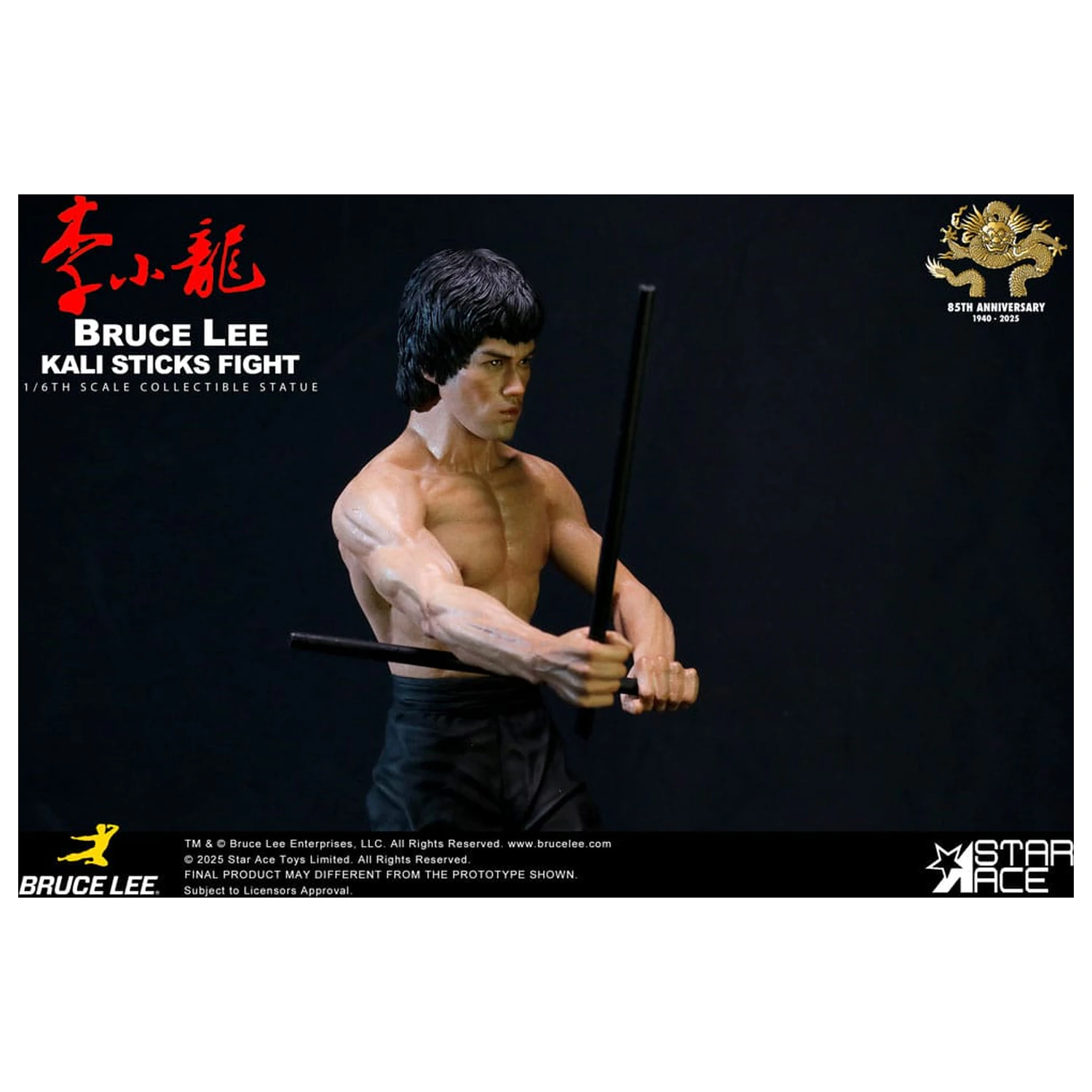 Enter the Dragon Movie 1/6 Bruce Lee Kali Sticks Fight Deluxe Basement Version szobor figura 30 cm termékfotó