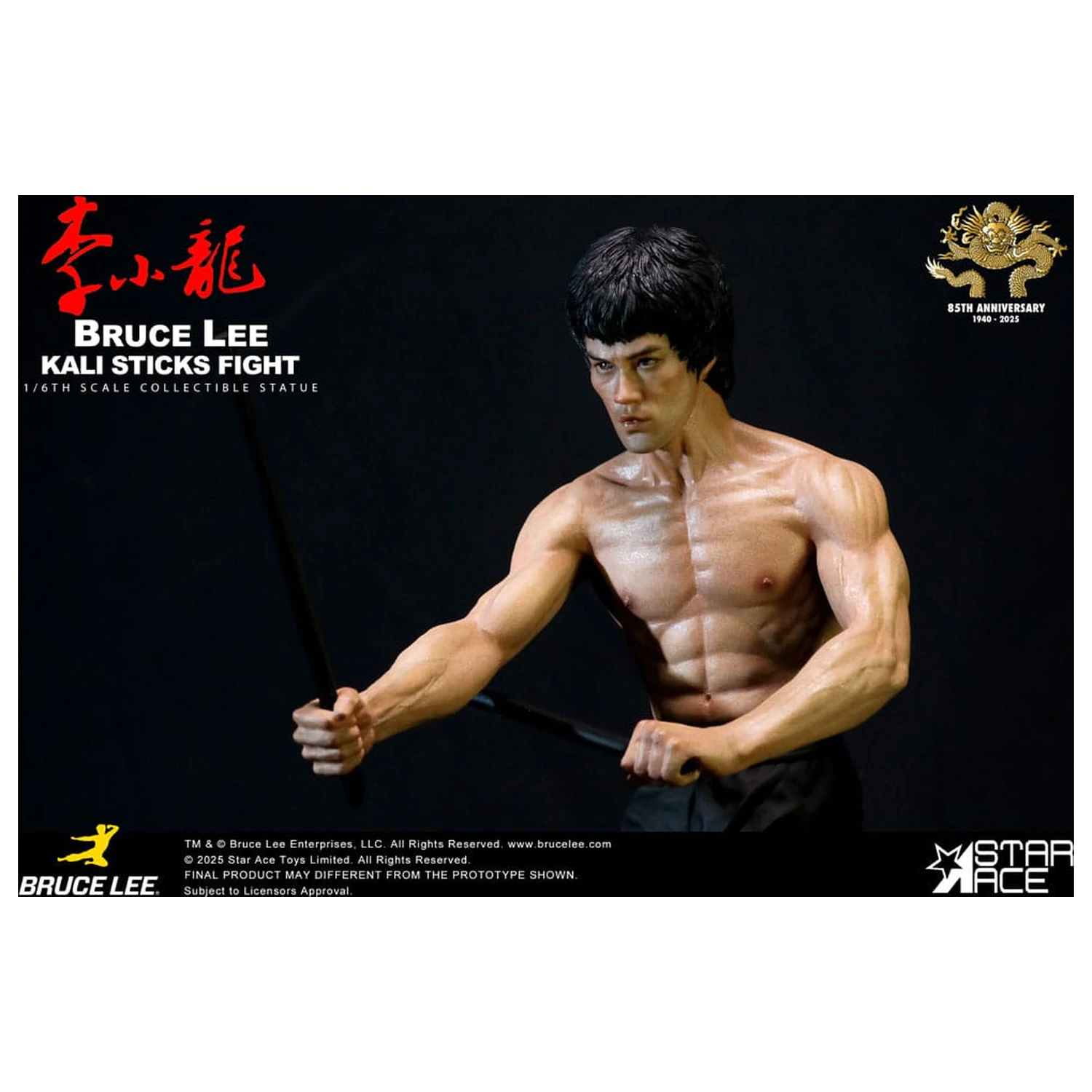 Enter the Dragon Movie 1/6 Bruce Lee Kali Sticks Fight Deluxe Basement Version szobor figura 30 cm termékfotó