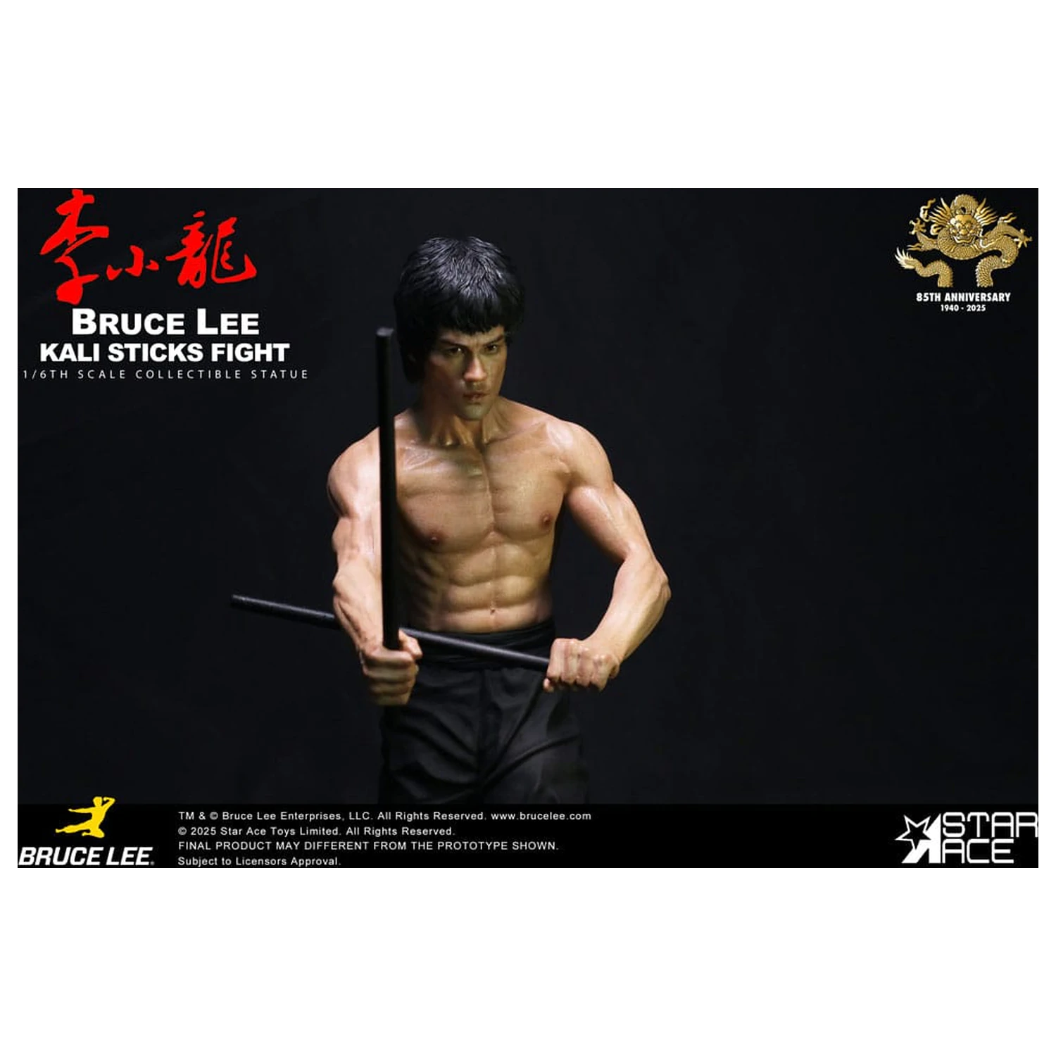 Enter the Dragon Movie 1/6 Bruce Lee Kali Sticks Fight Normal Basement Version szobor figura 30 cm termékfotó