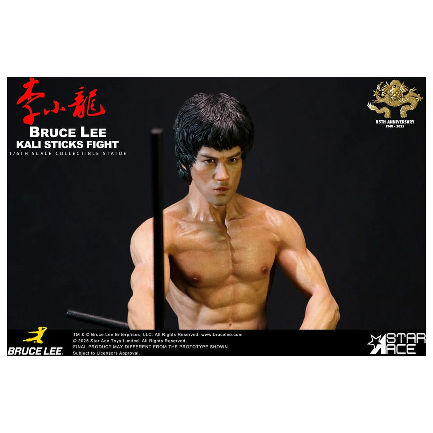 Enter the Dragon Movie 1/6 Bruce Lee Kali Sticks Fight Normal Basement Version szobor figura 30 cm termékfotó