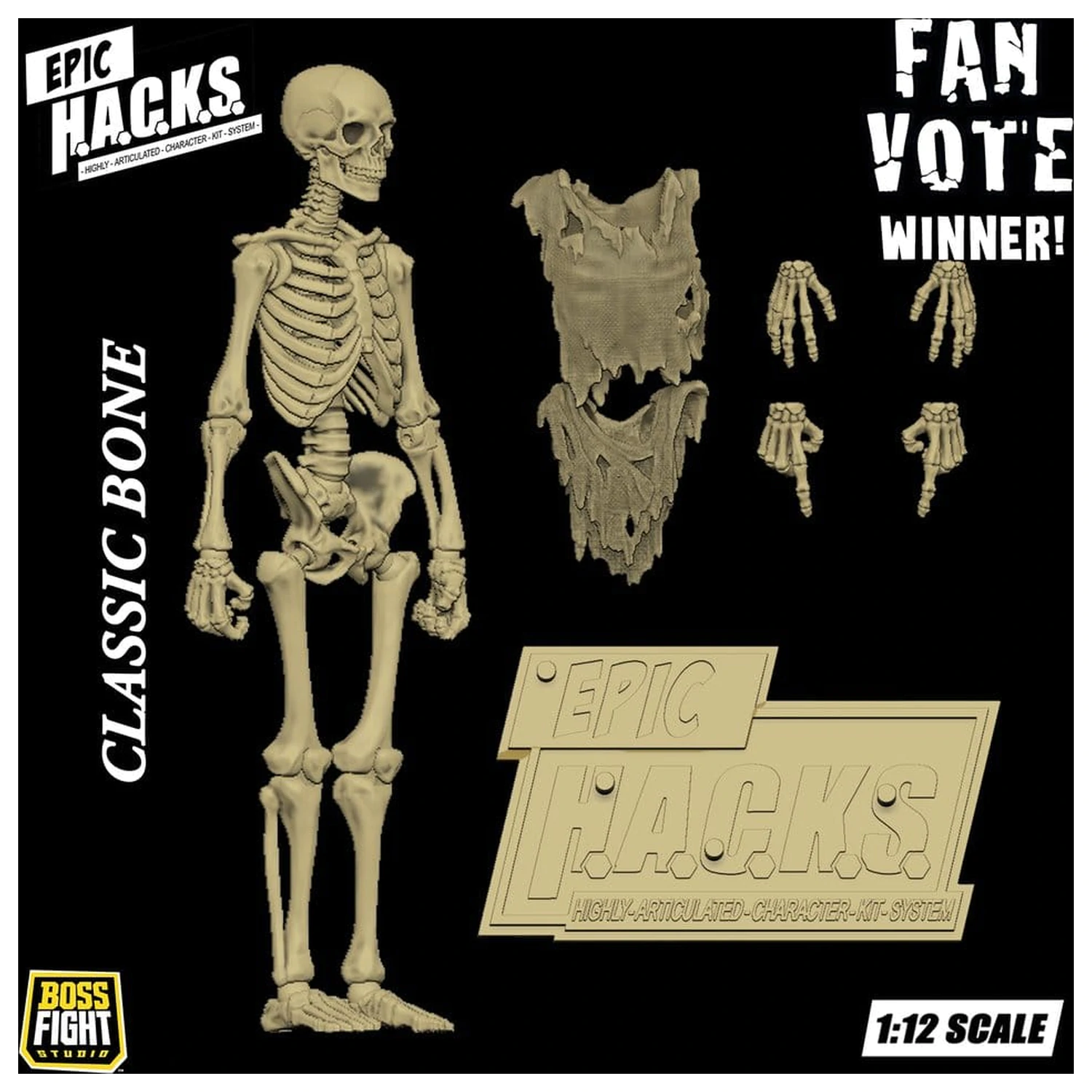 Epic H.A.C.K.S. akciófigura 1/12 Skeleton Blank Classic Bone termékfotó