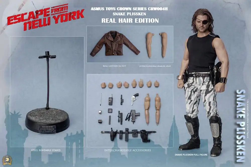 Escape from New York Crown Series 1/6 Snake Plissken (Real Hair Version) akciófigura 30 cm termékfotó