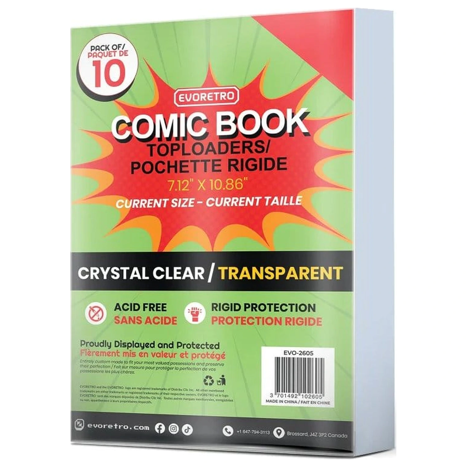 Evoretro Comics Topload Holder Current 10 db-os képregény védotok csomag  termékfotó