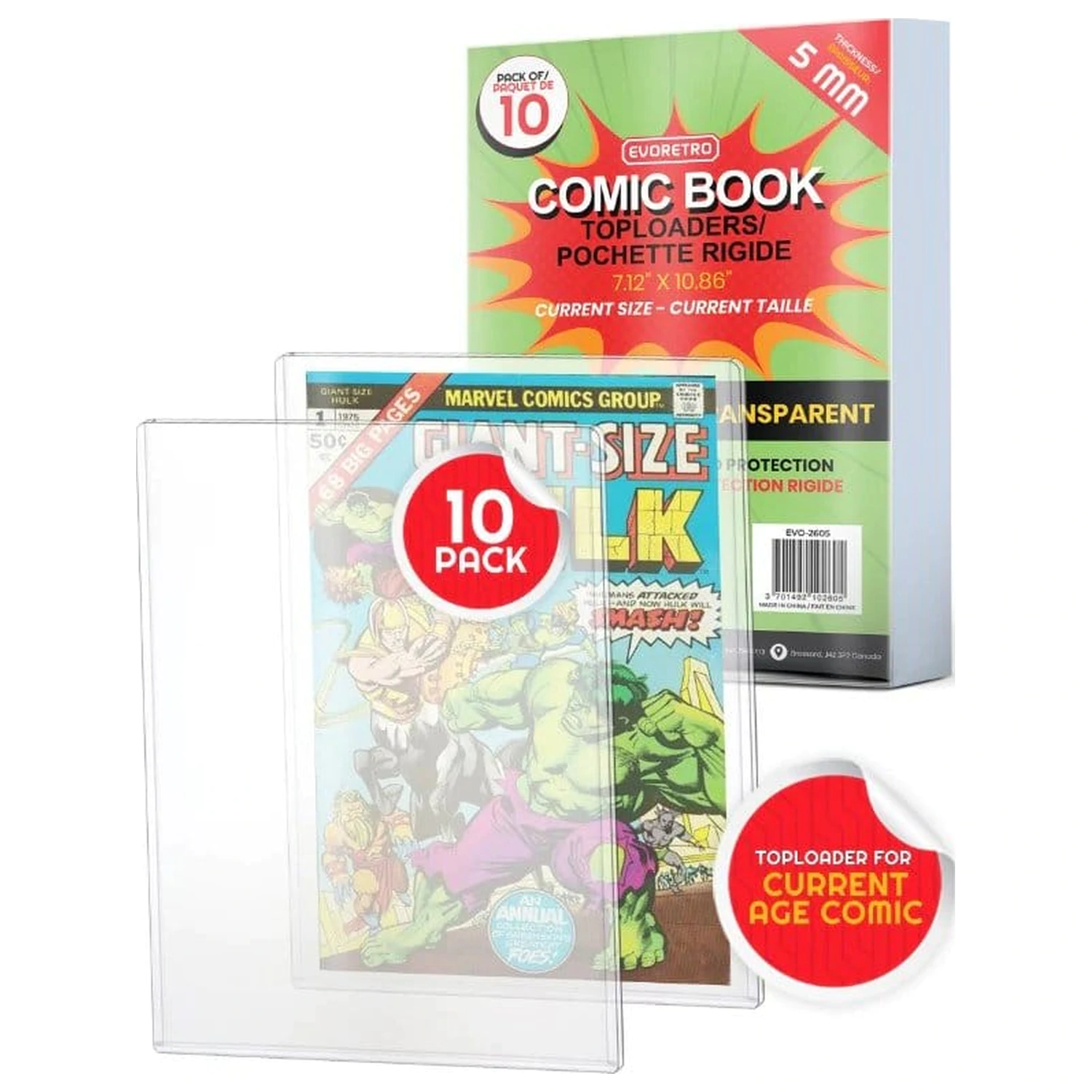 Evoretro Comics Topload Holder Current 10 db-os képregény védotok csomag  termékfotó