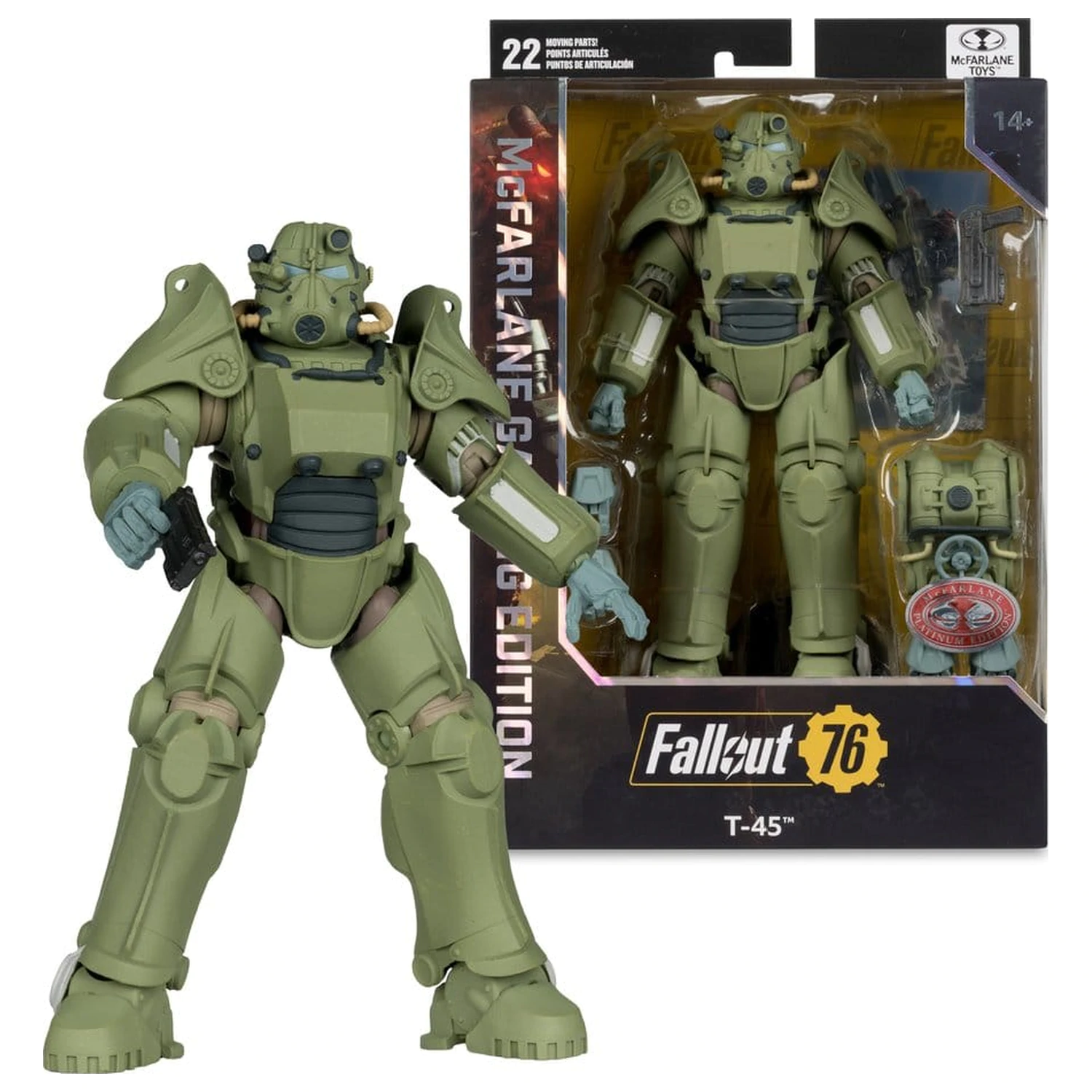Fallout 76 Gaming Edition akciófigura T-45 Military Armor (Red Platinum Edition) 20 cm termékfotó