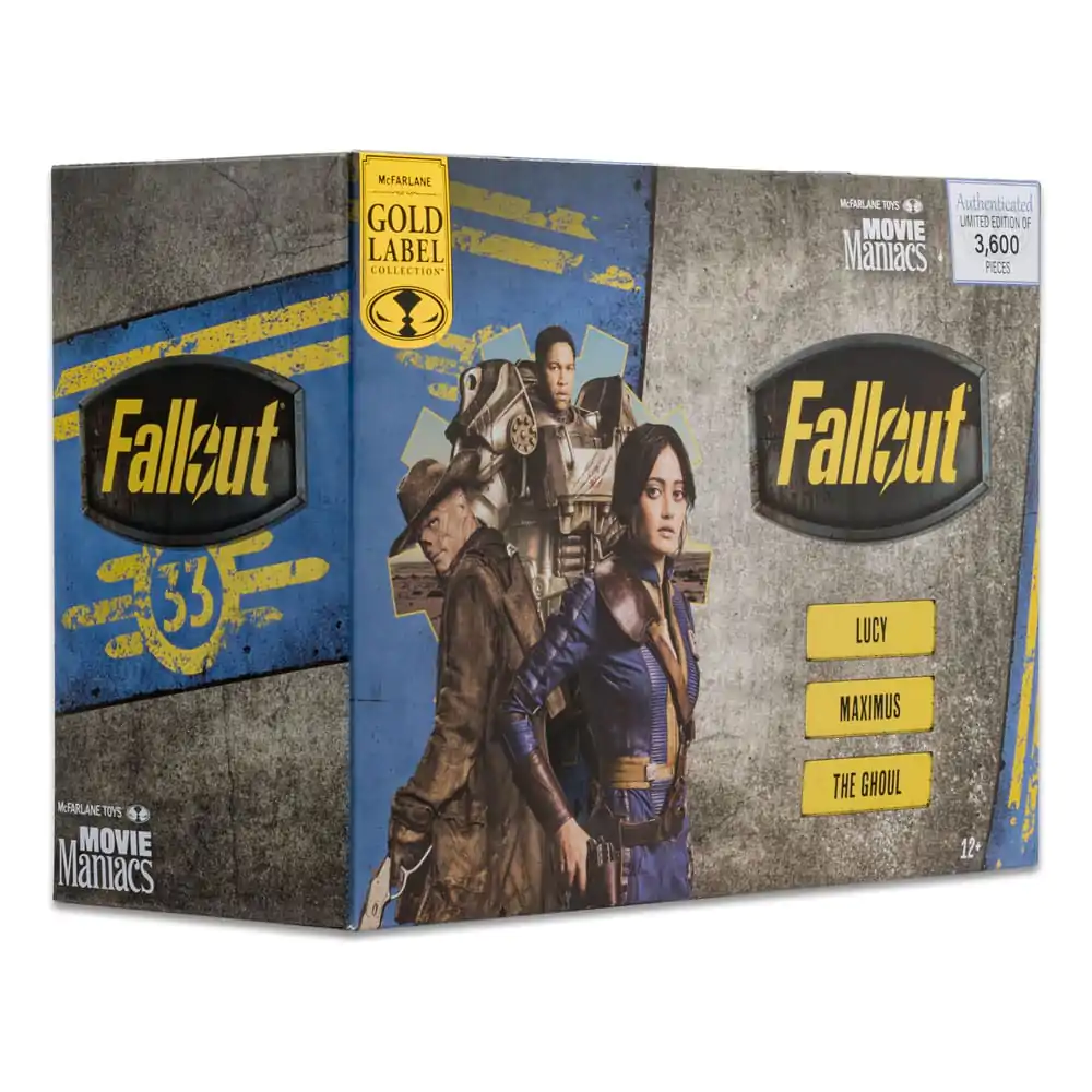 Fallout Movie Maniacs 3-Pack Lucy &amp; Maximus &amp; The Ghoul (GITD) (Gold Label) 3 db-os figura csomag 15 cm termékfotó