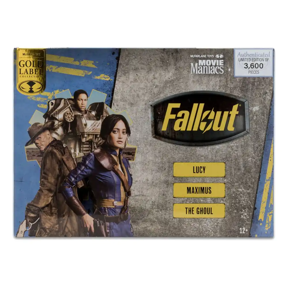 Fallout Movie Maniacs 3-Pack Lucy &amp; Maximus &amp; The Ghoul (GITD) (Gold Label) 3 db-os figura csomag 15 cm termékfotó