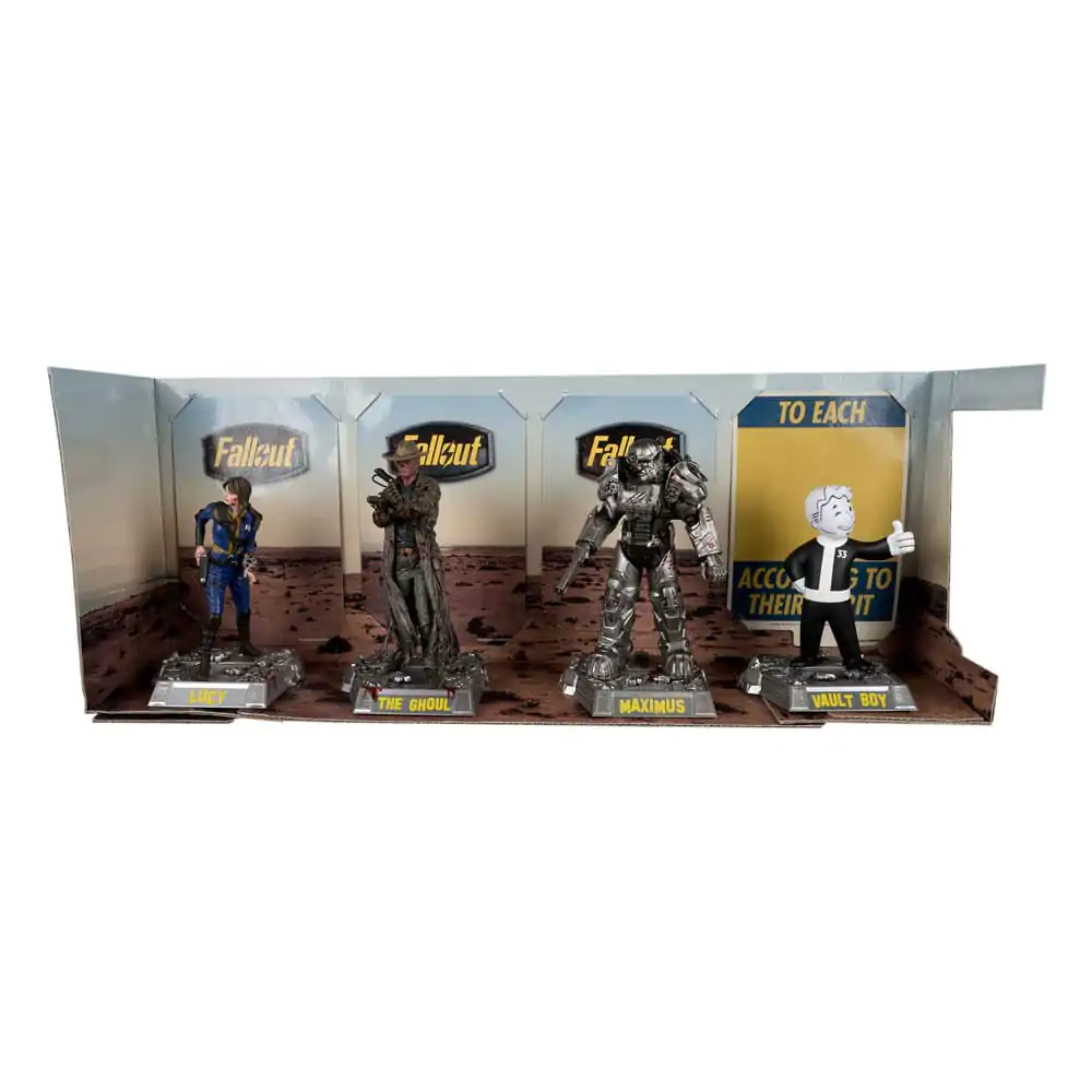 Fallout Movie Maniacs Lucy, Maximus, The Ghoul & Vault Boy 4 db-os PVC szobor figura csomag 15 cm termékfotó