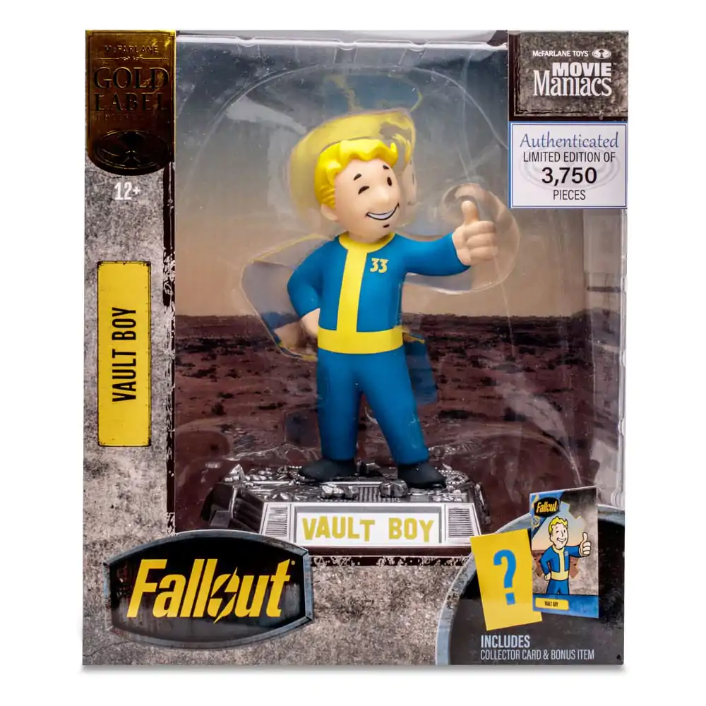 Fallout Movie Maniacs Vault Boy (Gold Label) figura 15 cm termékfotó