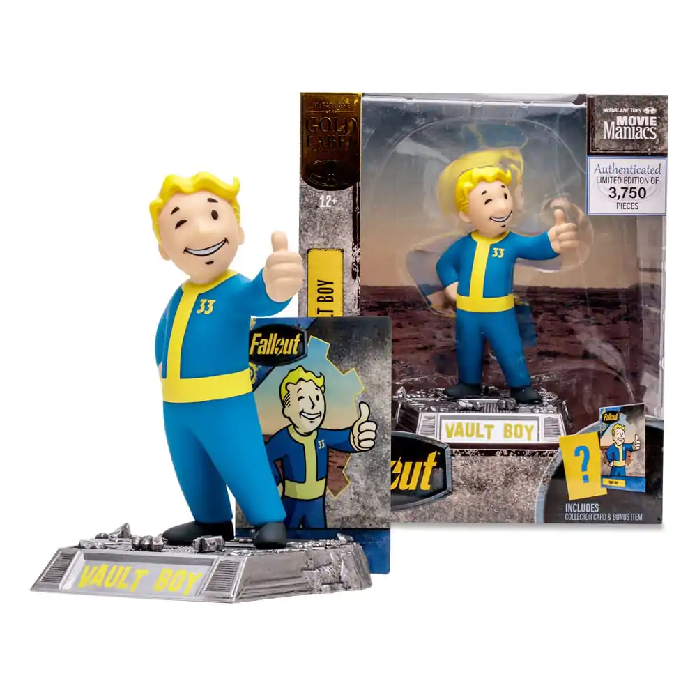 Fallout Movie Maniacs Vault Boy (Gold Label) figura 15 cm termékfotó