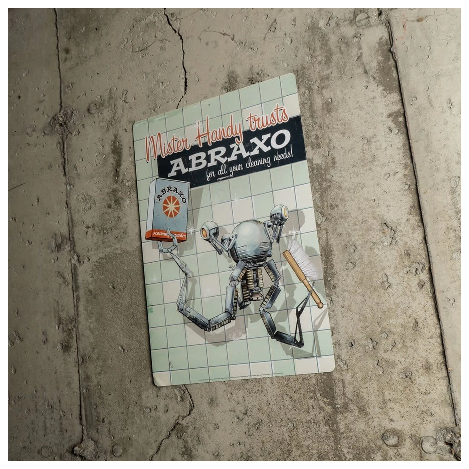 Fallout Mr. Handy fém dekorációs tábla termékfotó