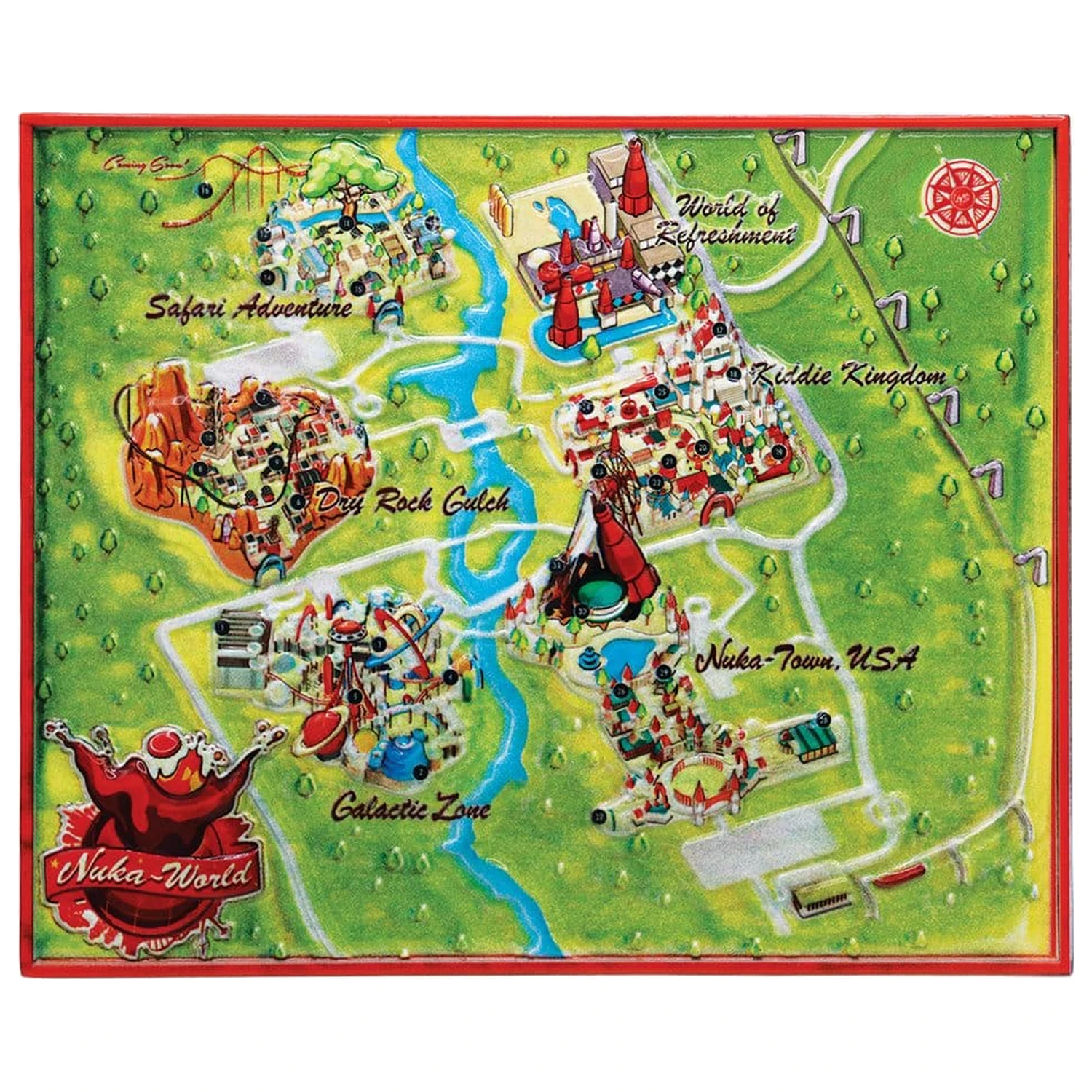 Fallout replika Metal Map Nuka-World Limitált kiadás 16 x 13 cm termékfotó