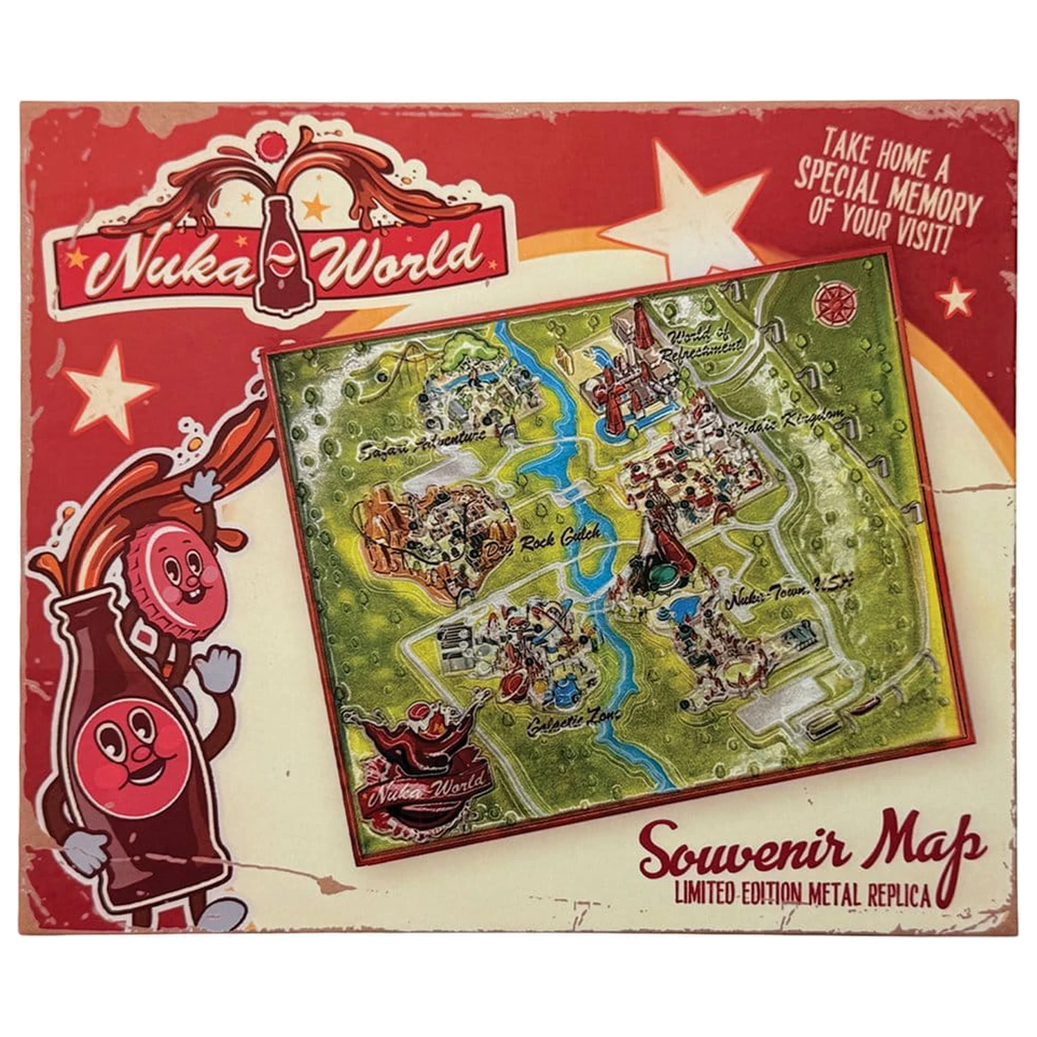 Fallout replika Metal Map Nuka-World Limitált kiadás 16 x 13 cm termékfotó