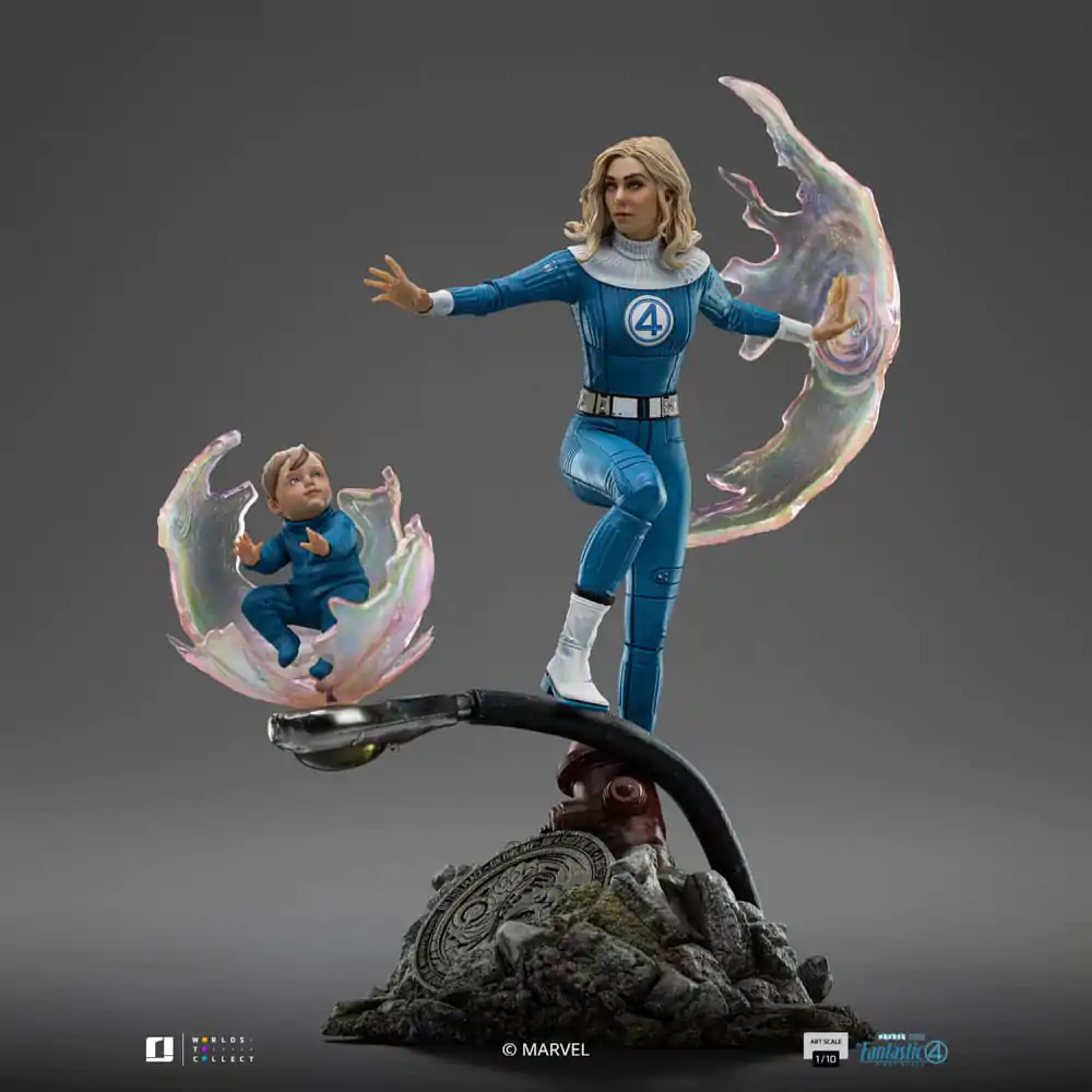 Fantastic Four Art Scale 1/10 Invisible Woman and Franklin szobor figura 28 cm termékfotó
