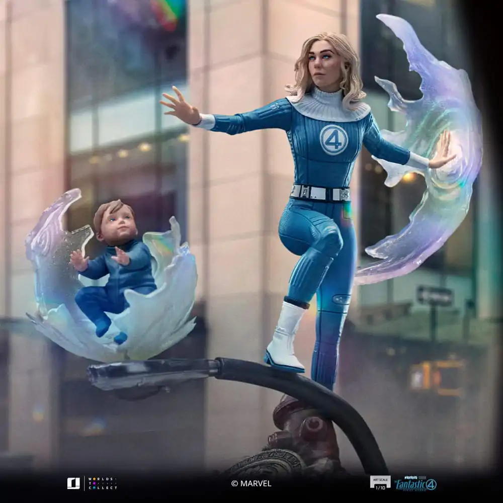 Fantastic Four Art Scale 1/10 Invisible Woman and Franklin szobor figura 28 cm termékfotó