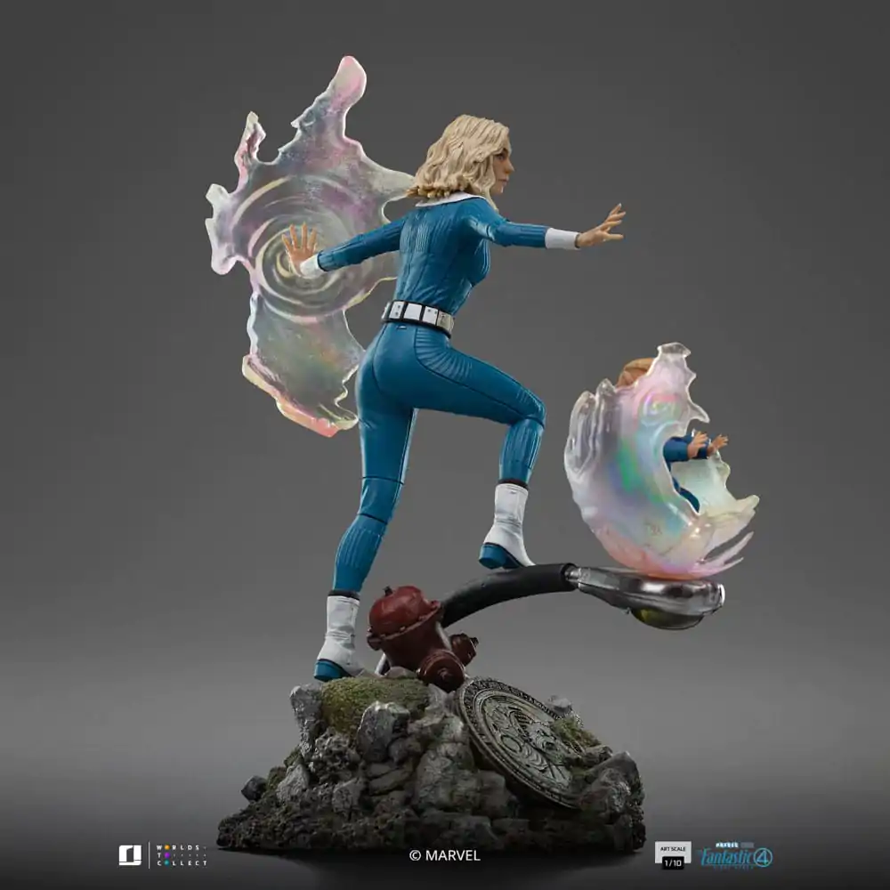 Fantastic Four Art Scale 1/10 Invisible Woman and Franklin szobor figura 28 cm termékfotó