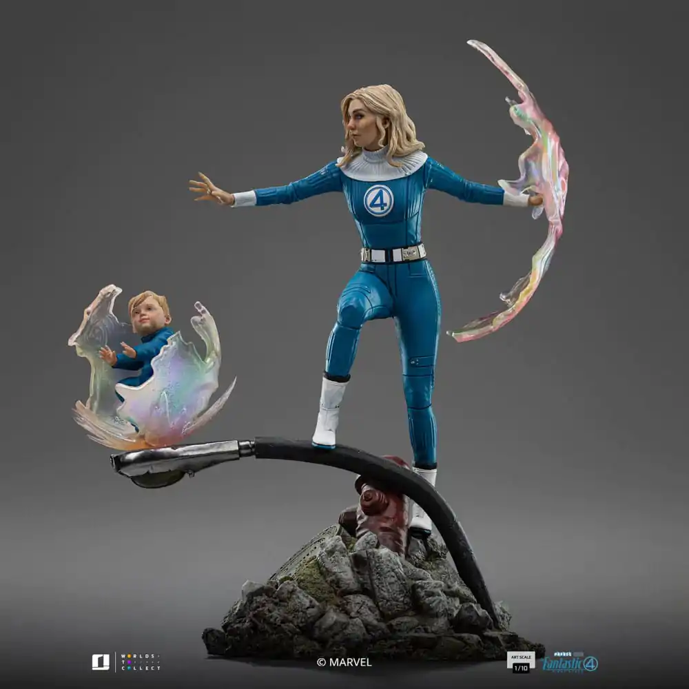 Fantastic Four Art Scale 1/10 Invisible Woman and Franklin szobor figura 28 cm termékfotó