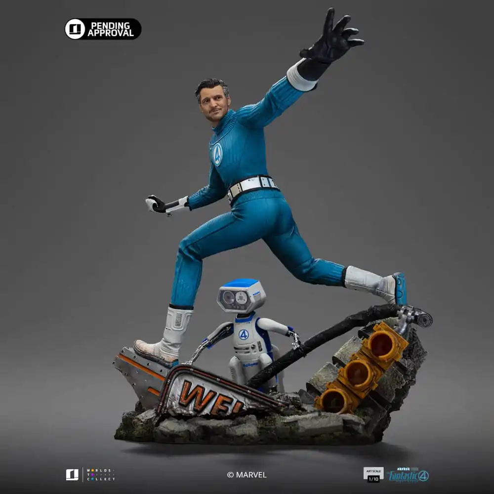 Fantastic Four Art Scale 1/10 Mr. Fantastic and H.E.R.B.I.E szobor figura 26 cm termékfotó