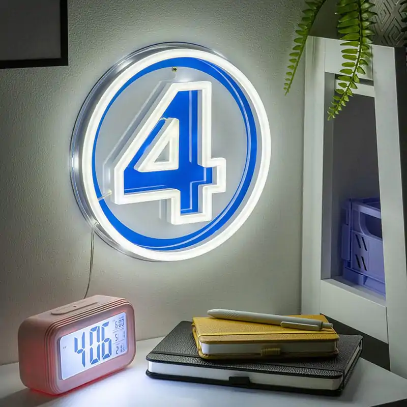 Fantastic Four Logo Neon LED fali lámpa termékfotó