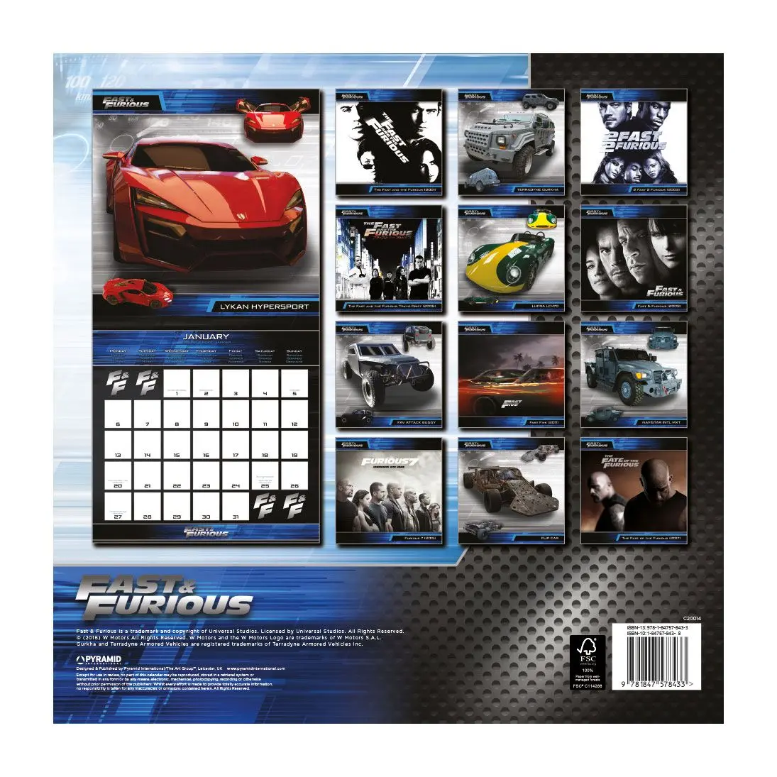 Fast &amp; Furious Calendar 2020 termékfotó