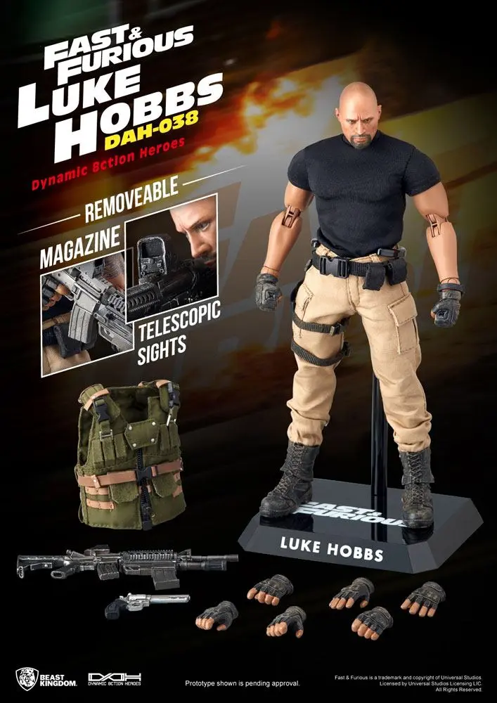 Fast & Furious Dynamic 8ction Heroes 1/9 Luke Hobbs akciófigura 21 cm termékfotó