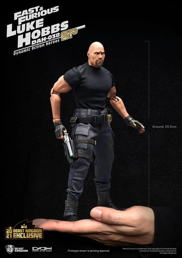 Fast &amp; Furious Dynamic 8ction Heroes 1/9 Luke Hobbs Limitált kiadás akciófigura 21 cm termékfotó