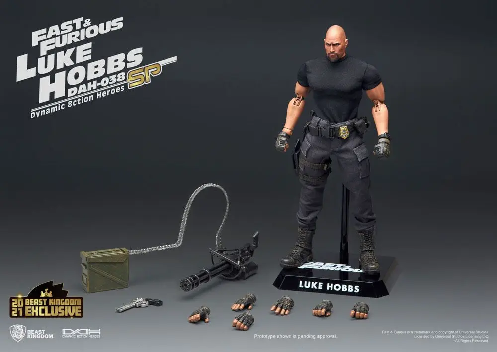 Fast &amp; Furious Dynamic 8ction Heroes 1/9 Luke Hobbs Limitált kiadás akciófigura 21 cm termékfotó