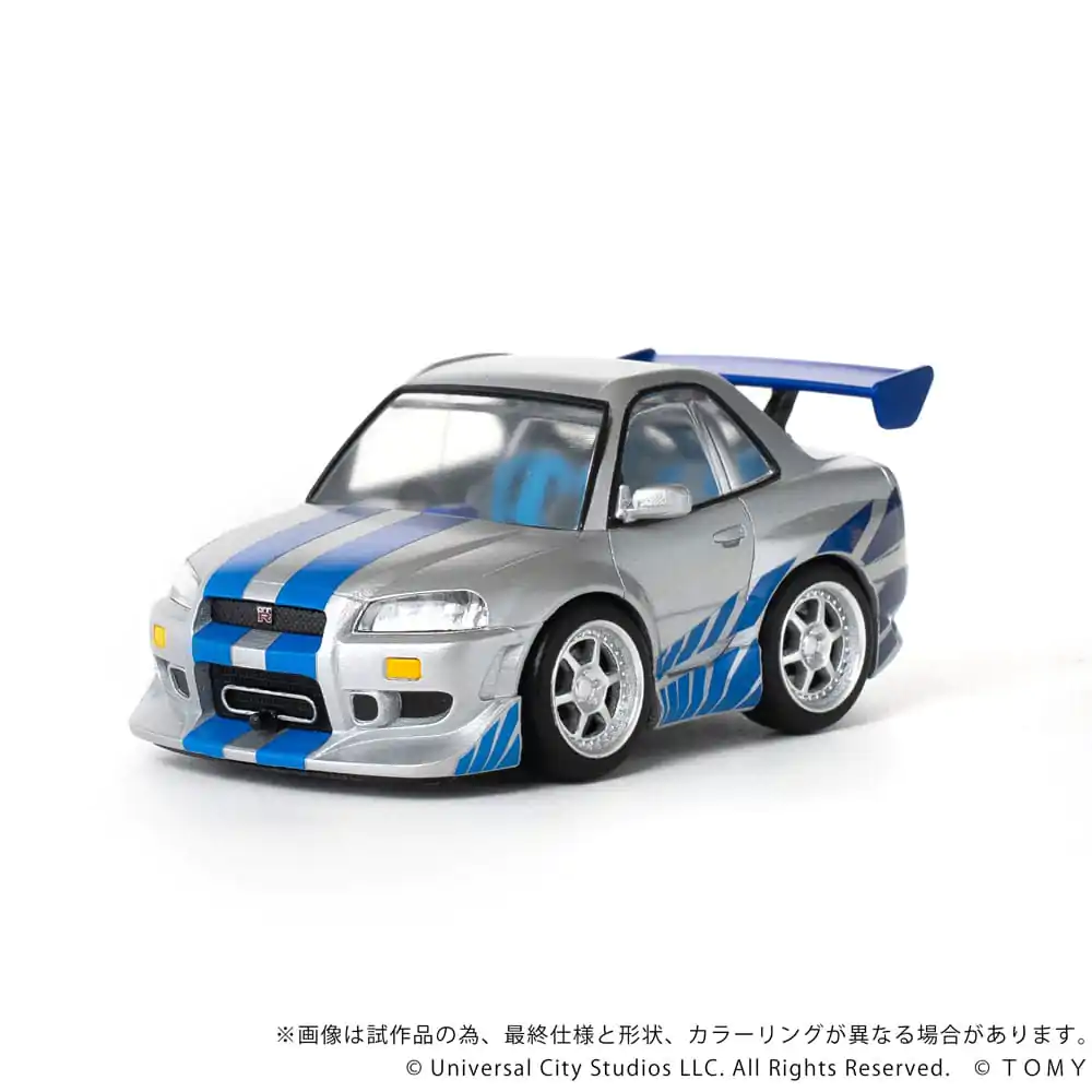 Fast &amp; Furious Q-Village jármű és mini-figura Nissan Skyline GT-R (R34) 9 cm termékfotó