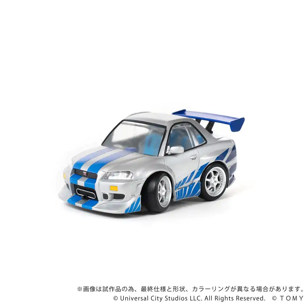 Fast &amp; Furious Q-Village jármű és mini-figura Nissan Skyline GT-R (R34) 9 cm termékfotó