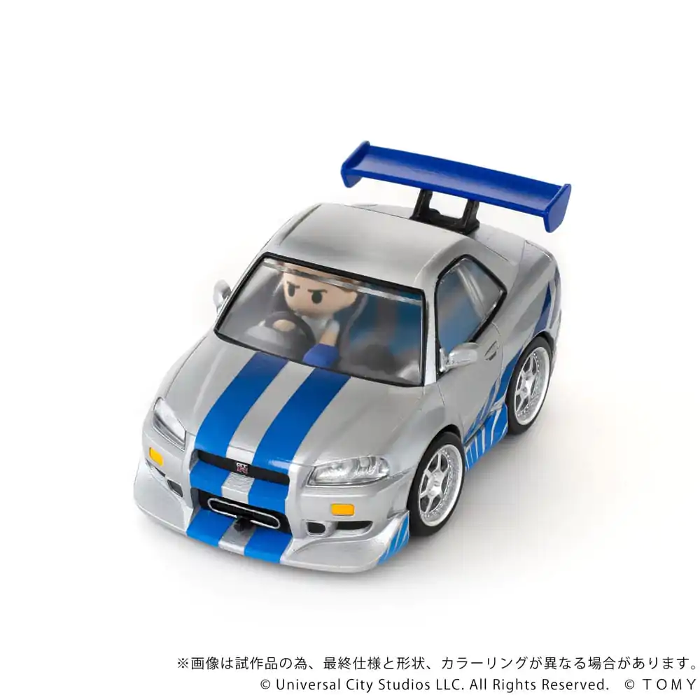 Fast &amp; Furious Q-Village jármű és mini-figura Nissan Skyline GT-R (R34) 9 cm termékfotó