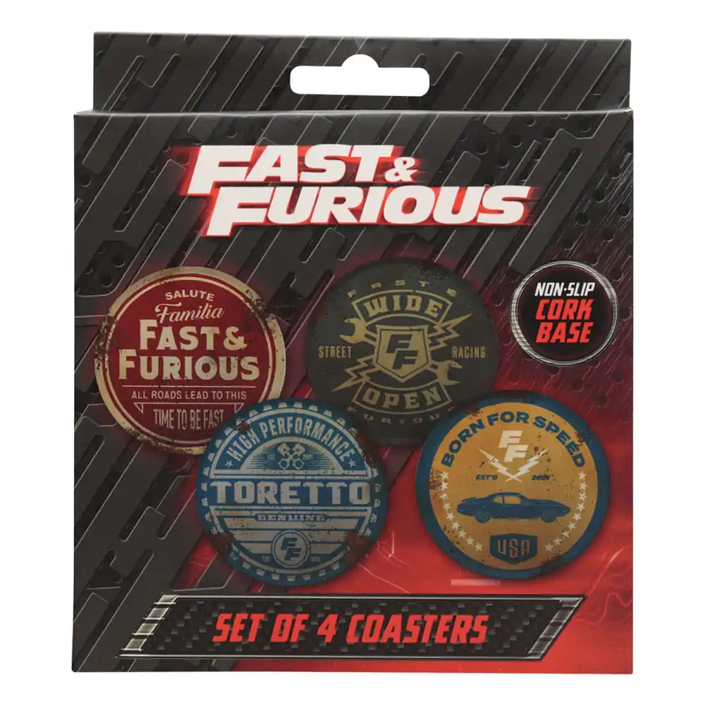 Fast &amp; Furious Vintage Style 4 db-os poháralátét csomag termékfotó