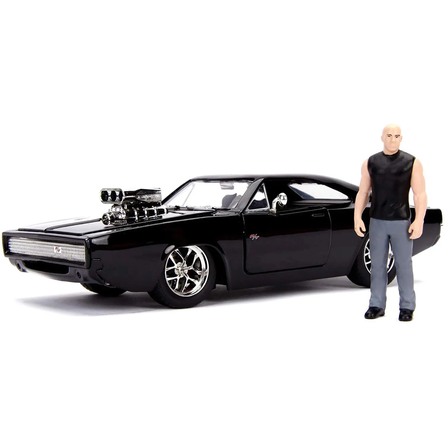 Fast and Furious Dom figura és Dodge Charger R/T fém autó termékfotó