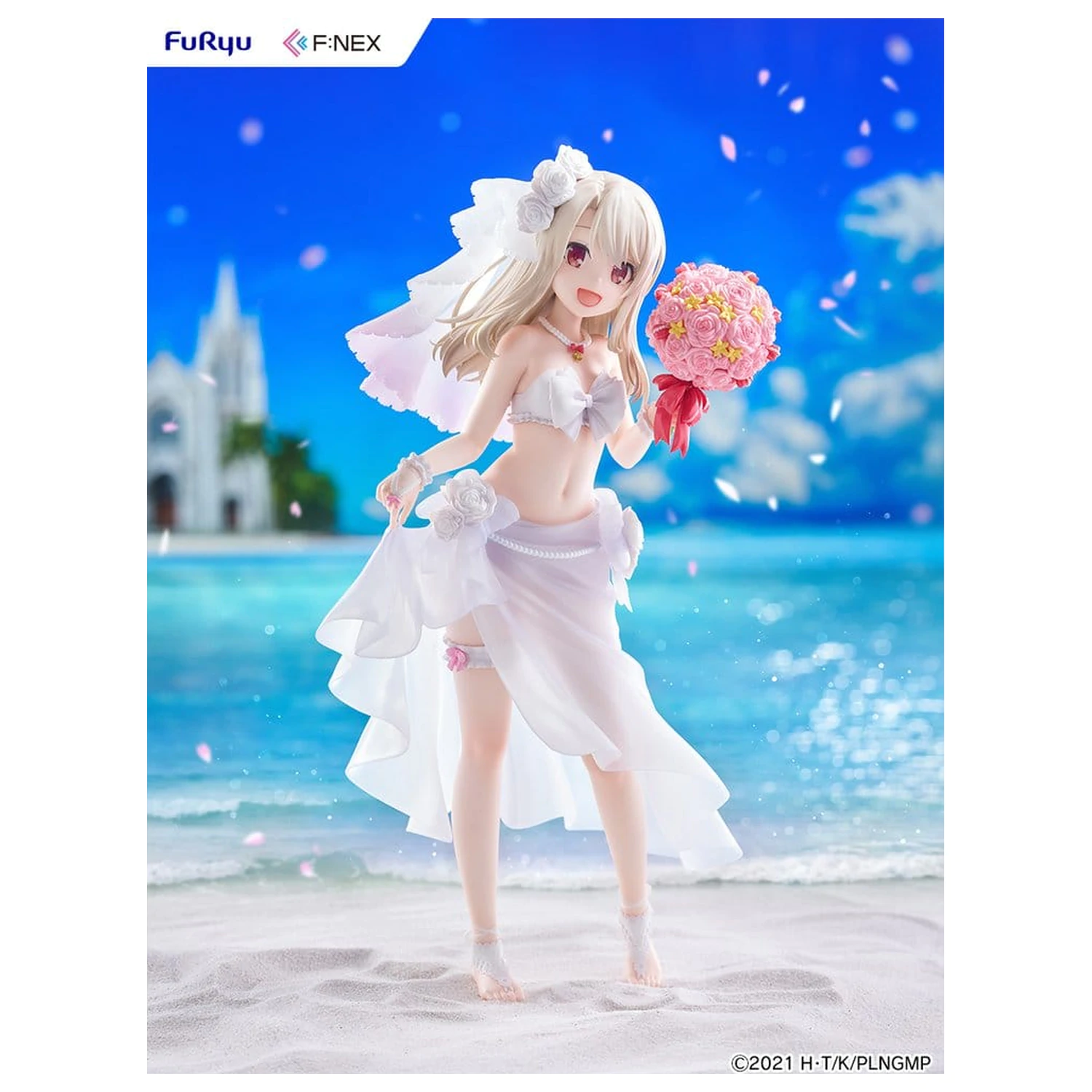 Fate/kaleid liner Prisma Illya: Licht - The Nameless Girl F:NEX 1/7 Illyasviel von Einzbern Wedding Swimsuit Ver. PVC figura 21 cm termékfotó