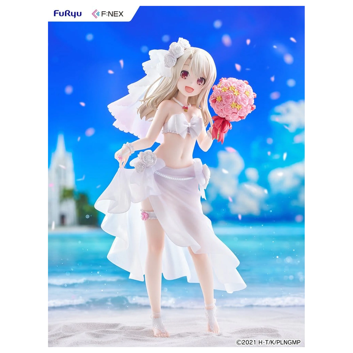 Fate/kaleid liner Prisma Illya: Licht - The Nameless Girl F:NEX 1/7 Illyasviel von Einzbern Wedding Swimsuit Ver. PVC figura 21 cm termékfotó