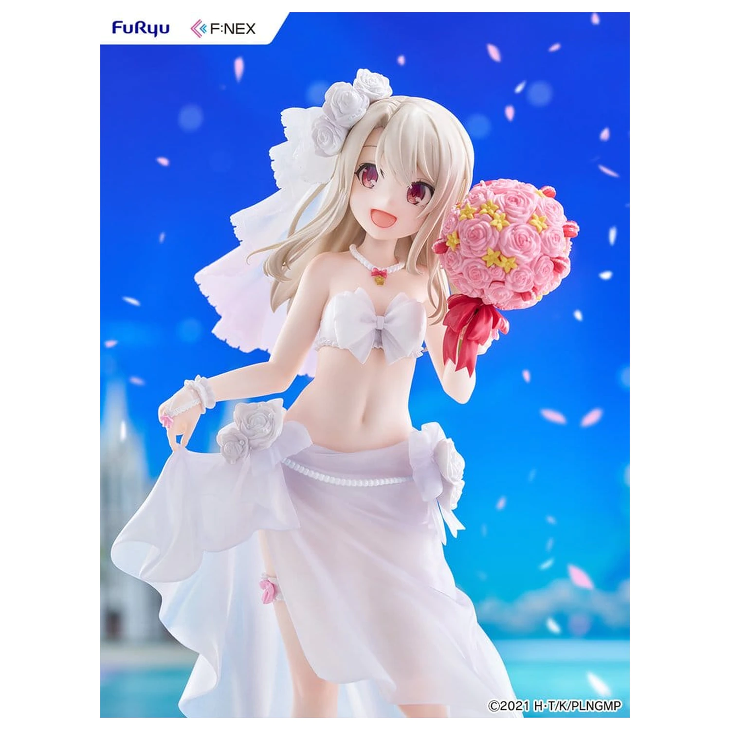 Fate/kaleid liner Prisma Illya: Licht - The Nameless Girl F:NEX 1/7 Illyasviel von Einzbern Wedding Swimsuit Ver. PVC figura 21 cm termékfotó