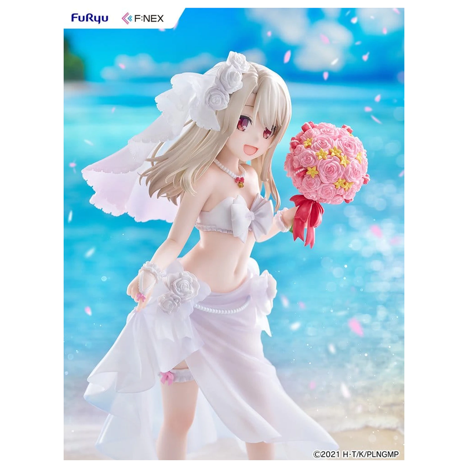 Fate/kaleid liner Prisma Illya: Licht - The Nameless Girl F:NEX 1/7 Illyasviel von Einzbern Wedding Swimsuit Ver. PVC figura 21 cm termékfotó